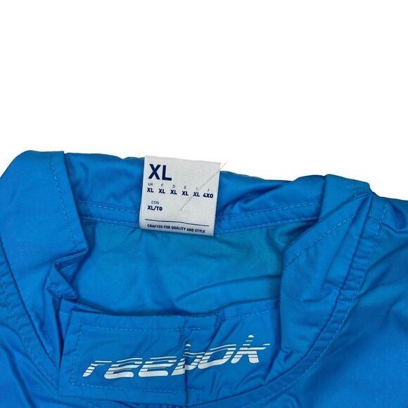 New Reebok Classic Men US XL Blue Windbreaker Track Jacket Zip Up Long Sleeve - Picture 9 of 16